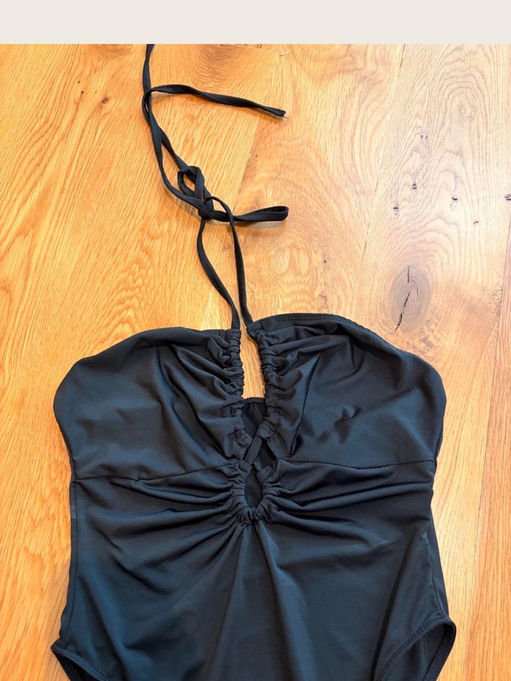 Black Kids One-Piece bodysuit with Halter Tie